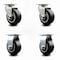Service Caster 4 Inch Rubber on Aluminum Caster Set with Roller Bearings 2 Swivel 2 Rigid SCC-20S420-RAR-2-R-2 - alternate 1